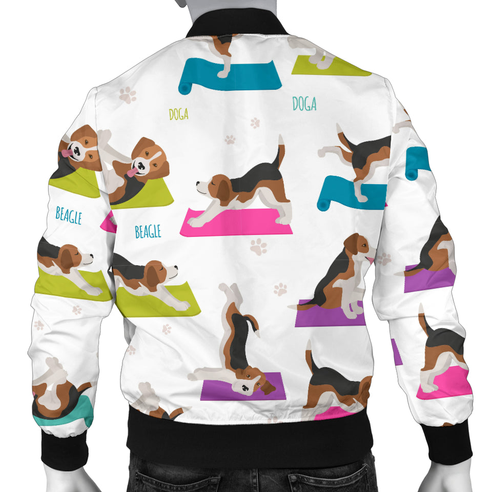Beagle Yoga Pattern Men Bomber Jacket