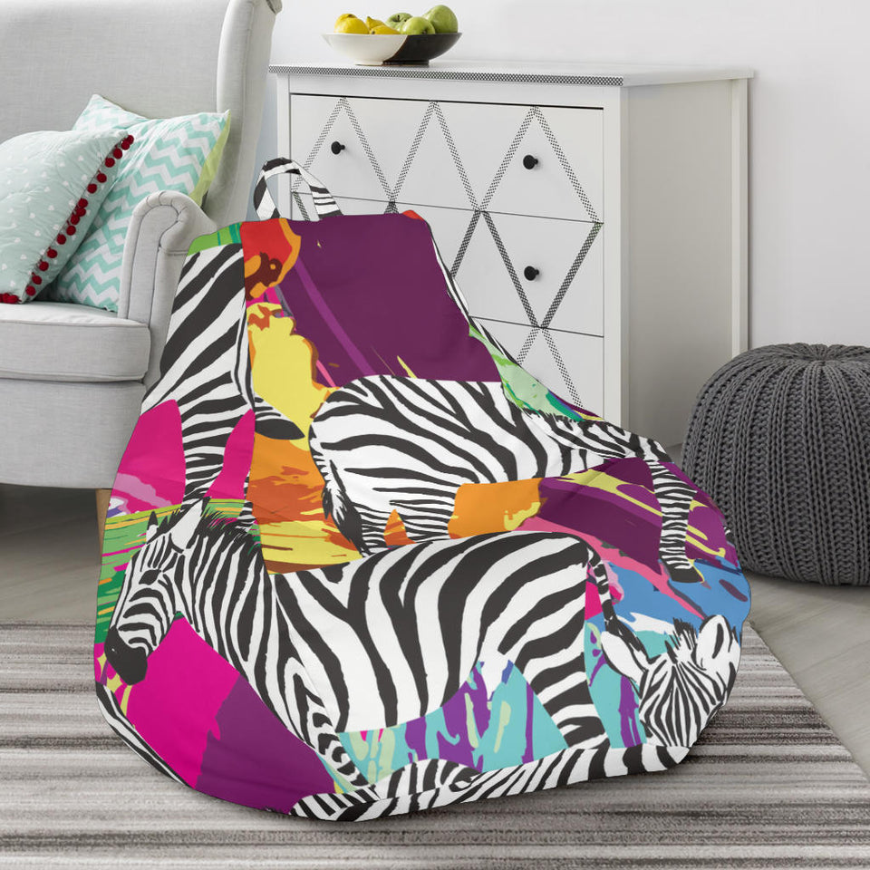 Zebra Colorful Pattern Bean Bag Cover