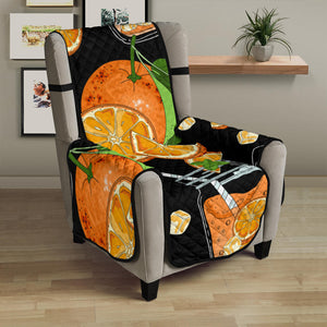 Orange Ice Orance Juice Pattern Chair Cover Protector