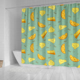 Cheese Pattern Background Shower Curtain Fulfilled In US