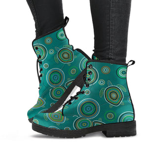 Sea Turtle Aboriginal Pattern Leather Boots