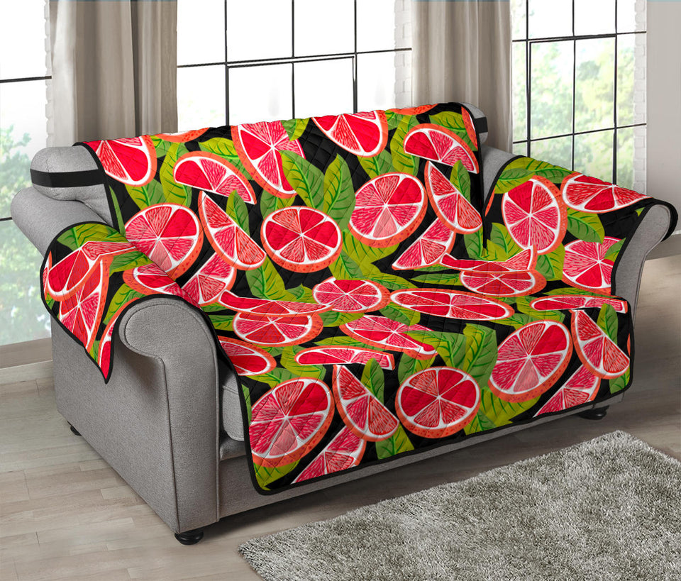 Grapefruit Leaves Pattern Loveseat Couch Cover Protector