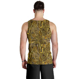 Saxophone Gold Pattern Men Tank Top