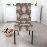 Hippopotamus Pattern Print Design 04 Dining Chair Slipcover