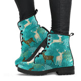 Deer Pattern Leather Boots