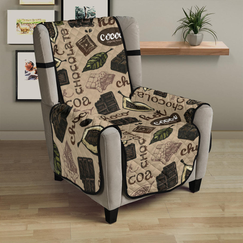 Cocoa Chocolate Pattern Chair Cover Protector