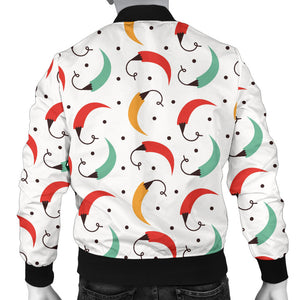 Red Green Yellow Chili Pattern Men Bomber Jacket