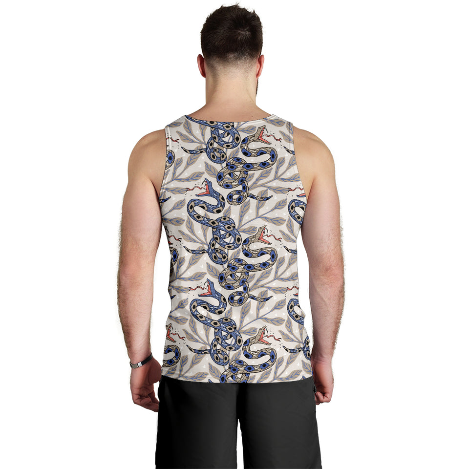 Snake Leaves Pattern Men Tank Top