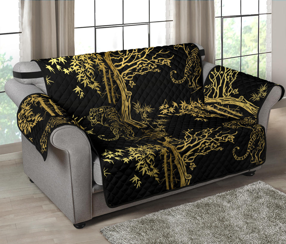 Bengal Tiger and Tree Pattern Loveseat Couch Cover Protector