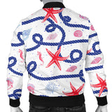 Starfish Shell Rope Pattern Men Bomber Jacket