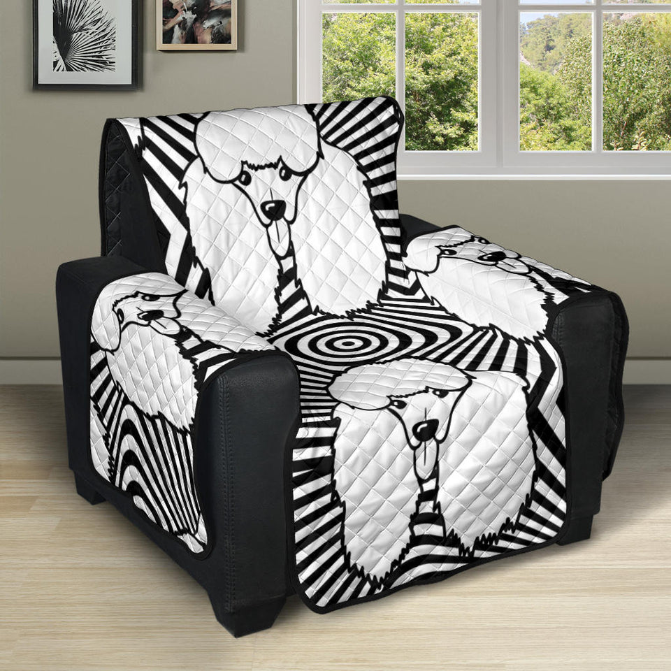 Black and White Poodle Pattern Recliner Cover Protector