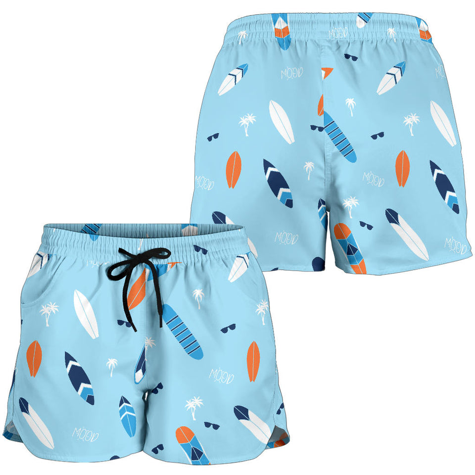 Surfboard Pattern Print Design 05 Women Shorts