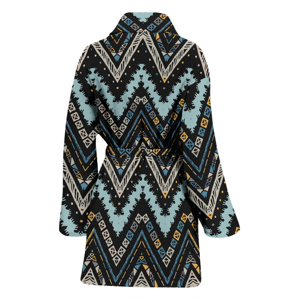 Zigzag Chevron African Afro Dashiki Adinkra Kente Women Bathrobe