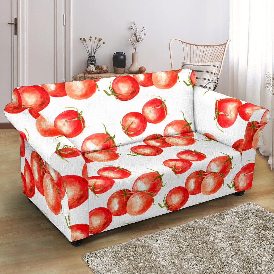 Tomato Water Color Pattern Loveseat Couch Slipcover