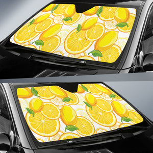 Lemon Pattern Background Car Sun Shade