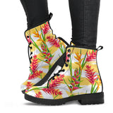 Heliconia Pattern Leather Boots