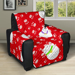 Meneki Neko Lucky Cat Pattern Red Background Recliner Cover Protector