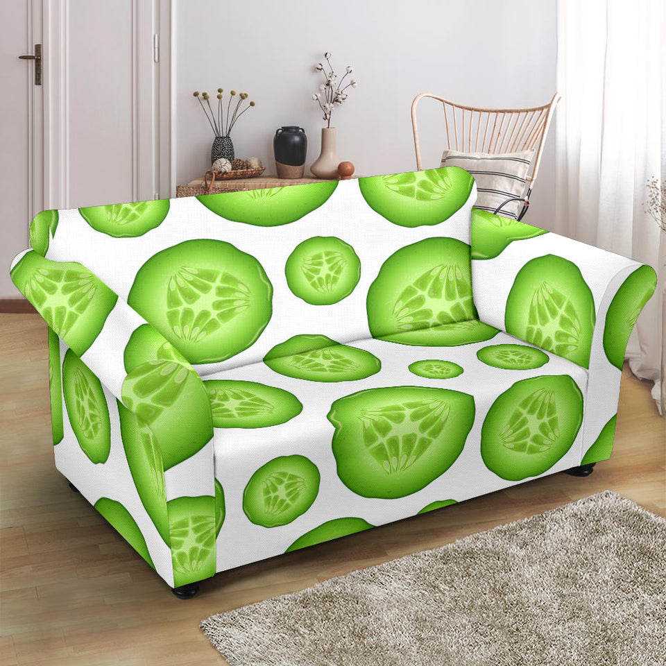 Sliced Cucumber Pattern Loveseat Couch Slipcover