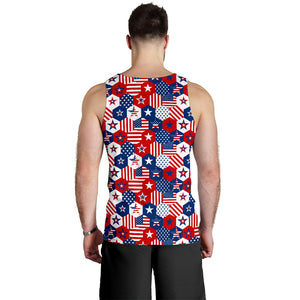 USA Star Hexagon Pattern Men Tank Top