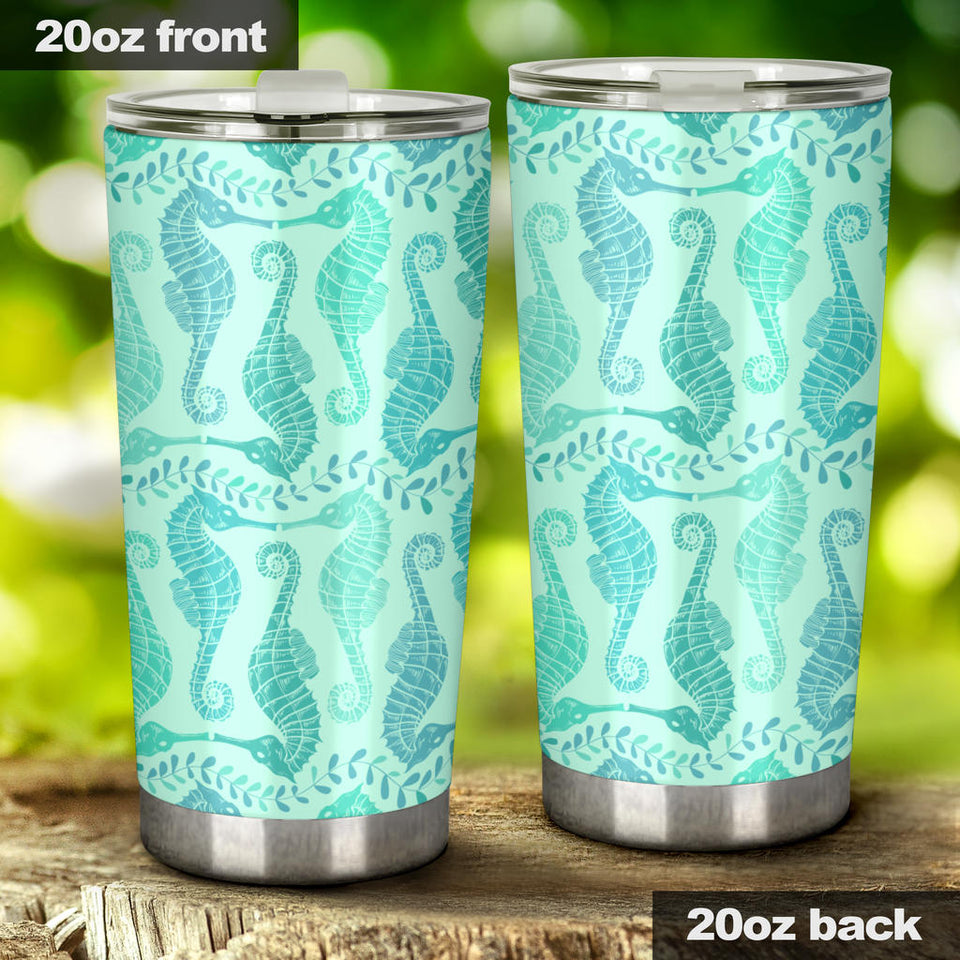 Seahorse Green Pattern Tumbler