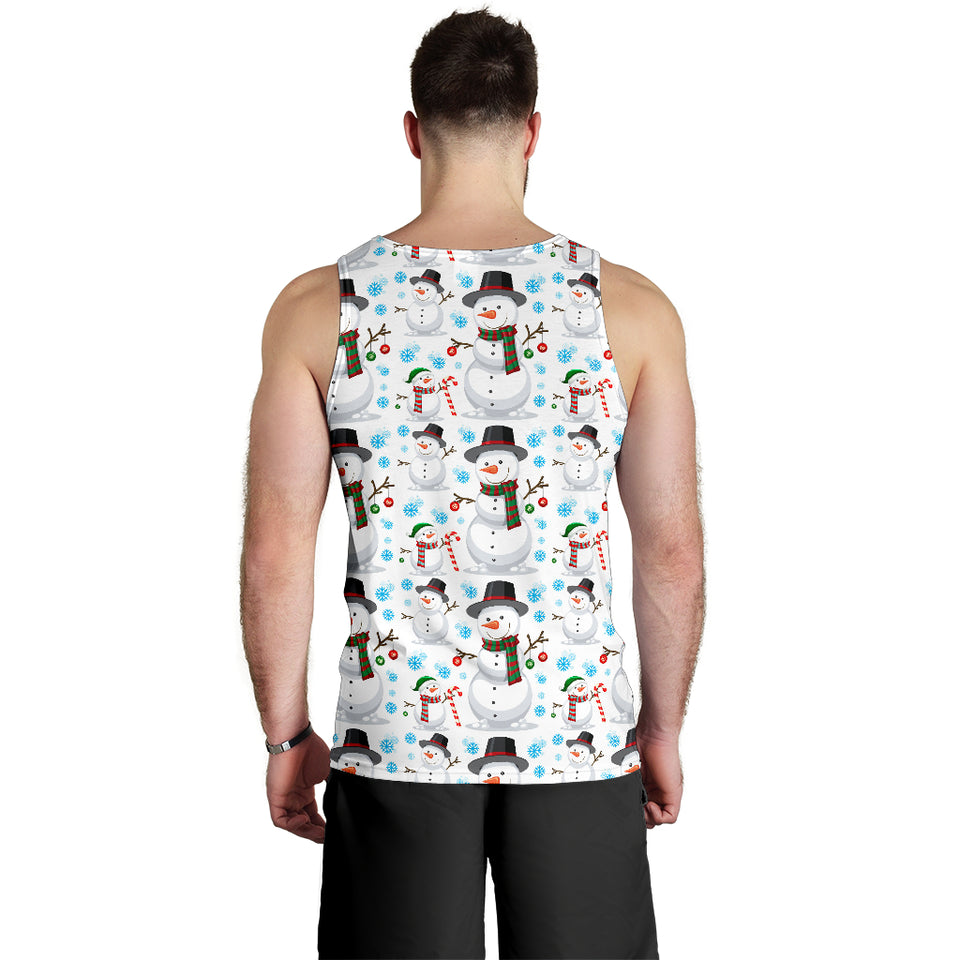 Snowman Pattern Background Men Tank Top