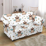 Unicorn Pug Pattern Loveseat Couch Slipcover