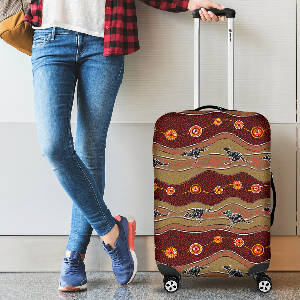 Kangaroo Aboriginal Pattern Luggage Covers