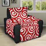 Red and White Candy Spiral Lollipops Pattern Recliner Cover Protector