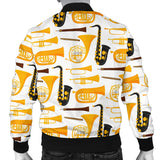 Saxophone Theme Pattern Men Bomber Jacket