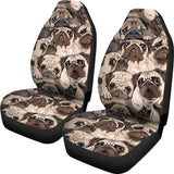 Pug Pattern Background Universal Fit Car Seat Covers