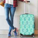 Seahorse Green Pattern Luggage Covers
