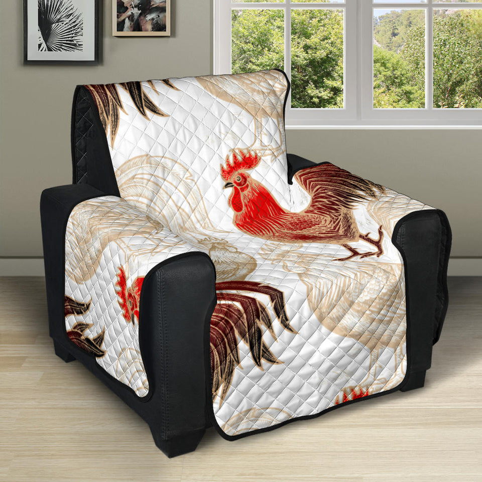 Rooster Chicken Pattern Recliner Cover Protector