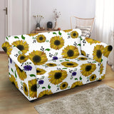 Sunflower Pattern Background Loveseat Couch Slipcover