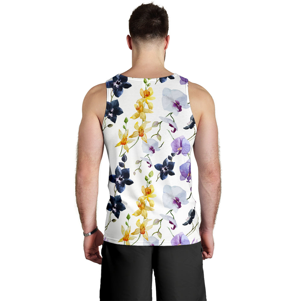 Orchid Pattern Background Men Tank Top