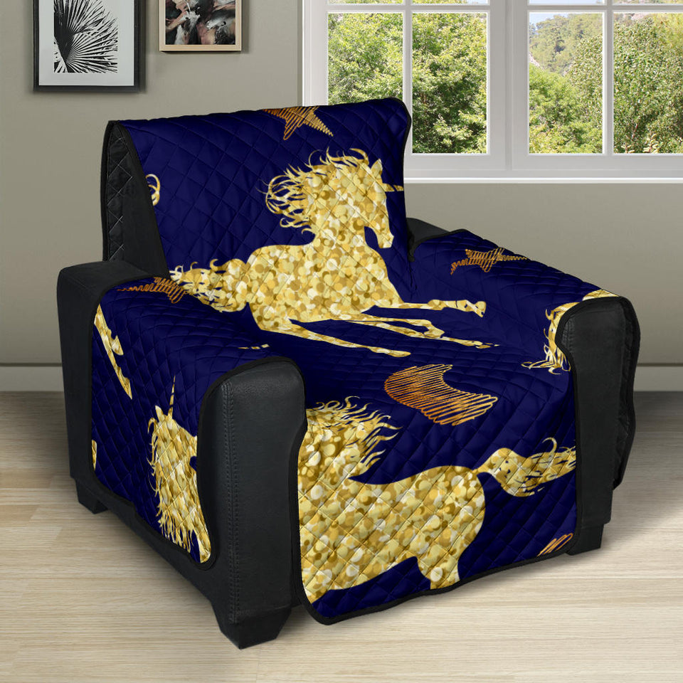 Unicorn Gold Pattern Recliner Cover Protector