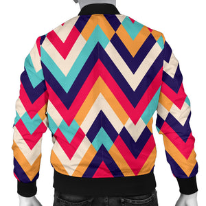 Zigzag Chevron Pattern Background Men Bomber Jacket