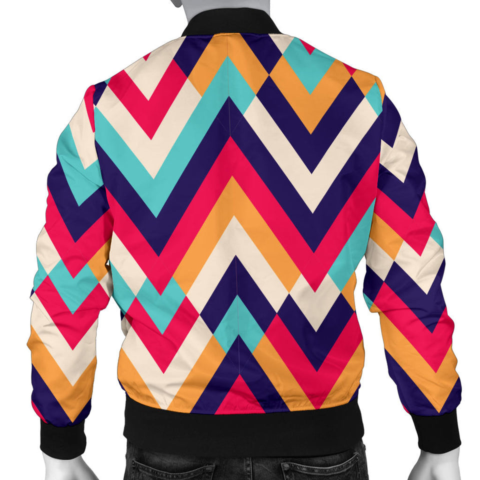 Zigzag Chevron Pattern Background Men Bomber Jacket