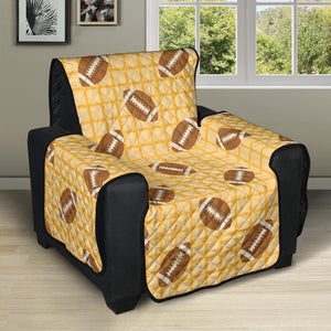 American Football Ball Pattern Yellow Background Recliner Cover Protector