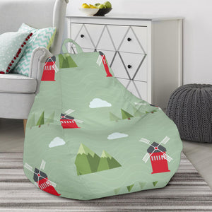 Windmill Green Pattern Bean Bag Cover