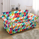 Rainbow Geometric Pattern Loveseat Couch Slipcover