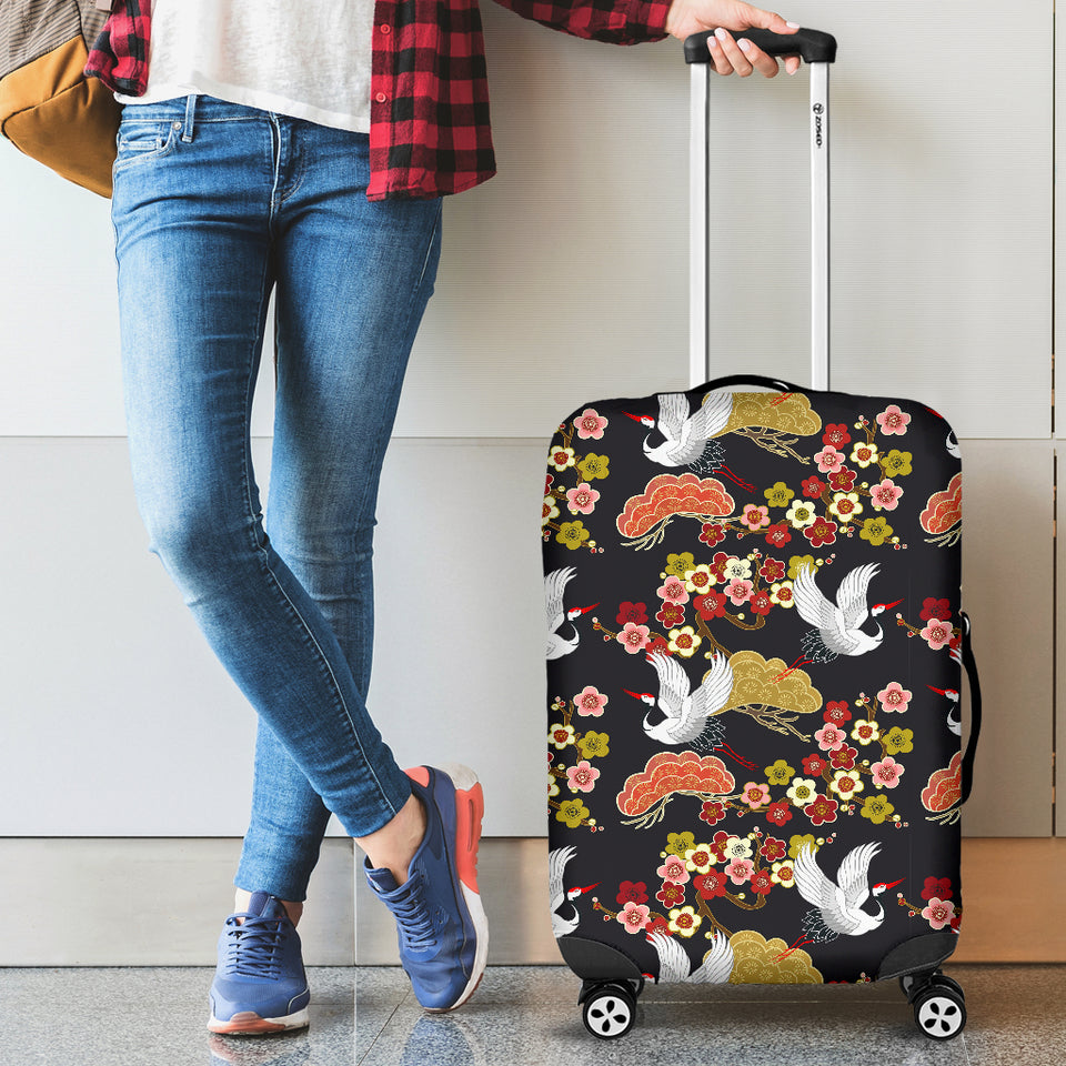 Japanese Crane Pattern Luggage Covers