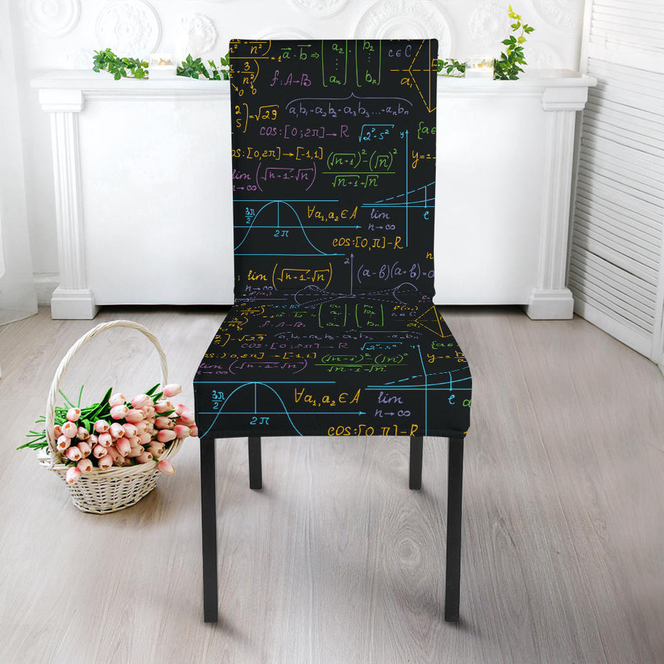 Math Pattern Print Design 01 Dining Chair Slipcover