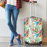 Flamingo Flower Leaves Pattern Luggage Covers