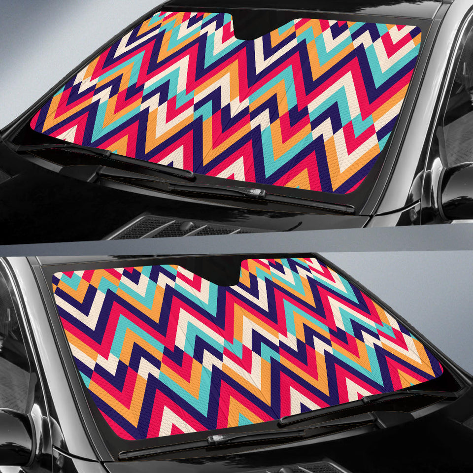 Zigzag Chevron Pattern Background Car Sun Shade