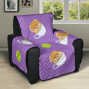 Pomeranian in Cup Pattern Recliner Cover Protector