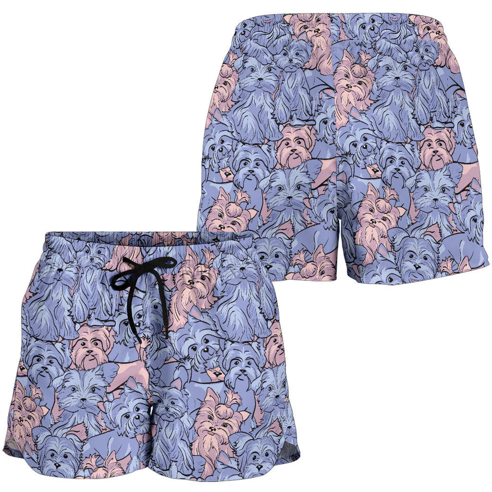 Yorkshire Terrier Pattern Print Design 02 Women Shorts