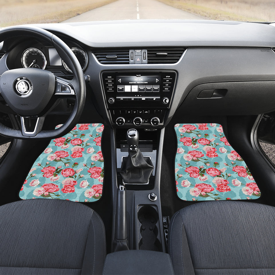 Rose Pattern Print Design 03 Front and Back Car Mats