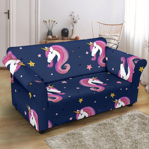 Unicorn Head Pattern Loveseat Couch Slipcover