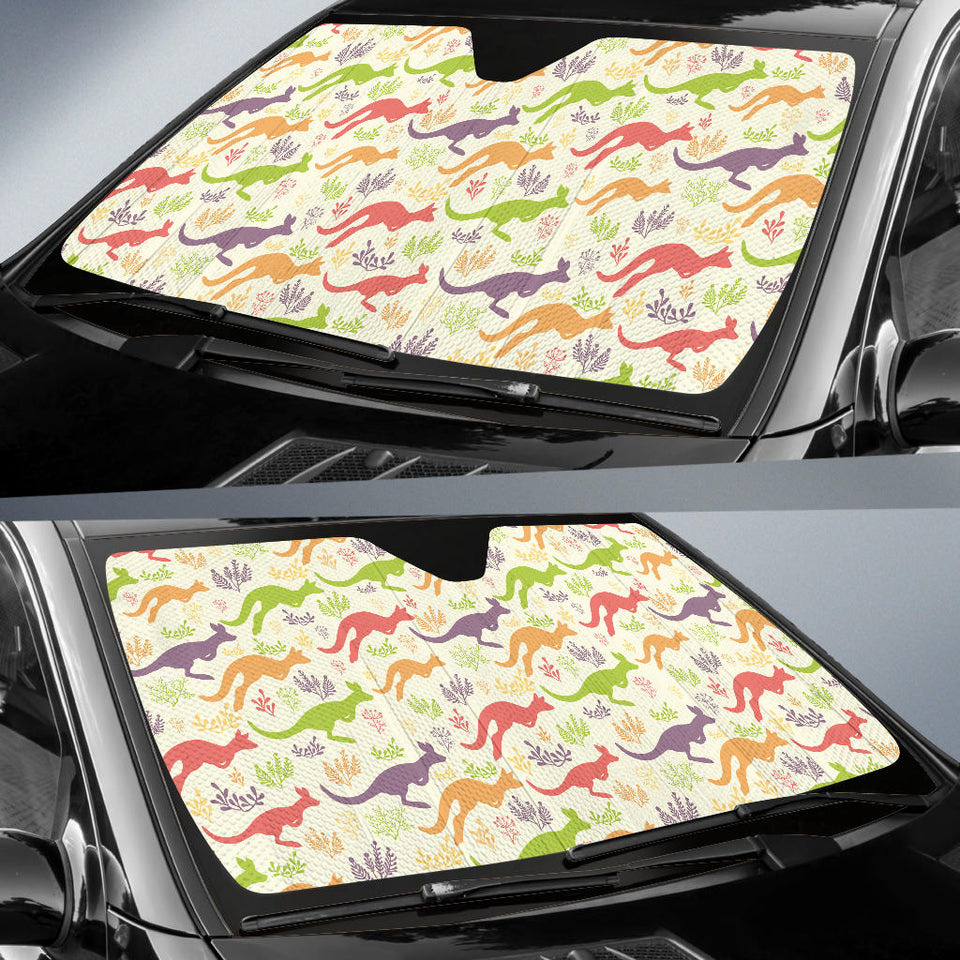 Colorful Kangaroo Pattern Car Sun Shade