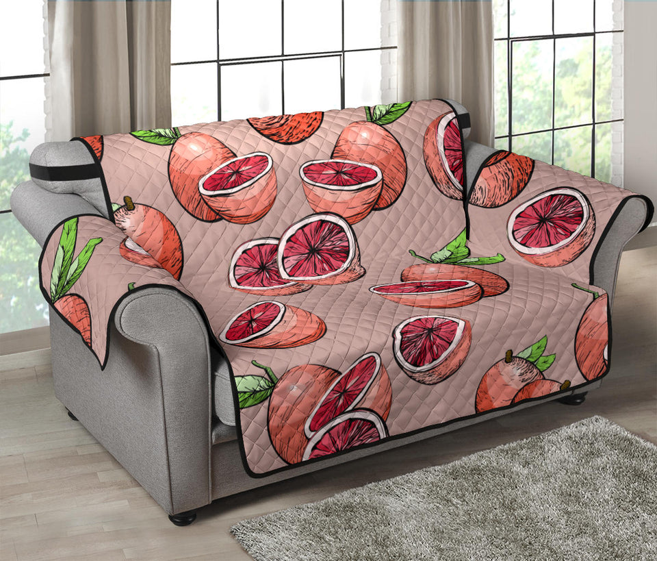 Grapefruit Pattern Background Loveseat Couch Cover Protector